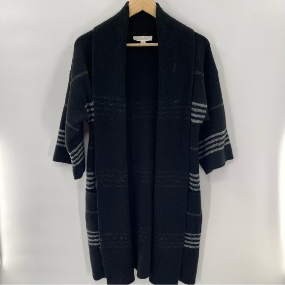 Lovestitch × Evereve Kristen Stripe Black Blanket Cardigan Size Small - Picture 2 of 10